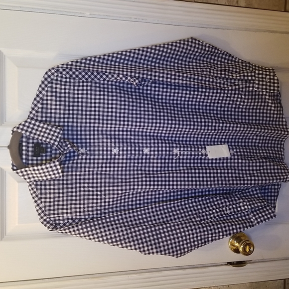 NWT J. Crew Blue and White Check Shirt